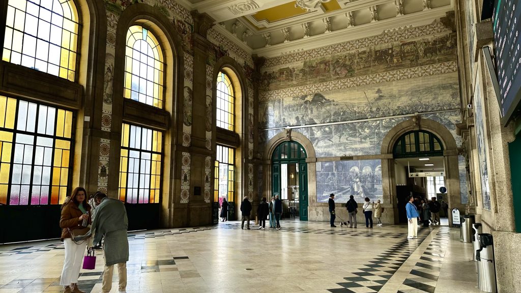 Tiles on the interior of the Sao Bento Train Station