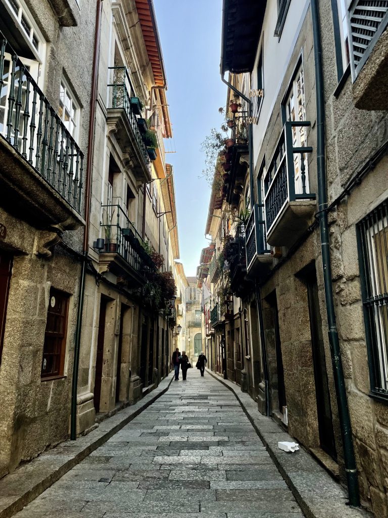 A medieval alleyway in Guimaraes, Portugal
