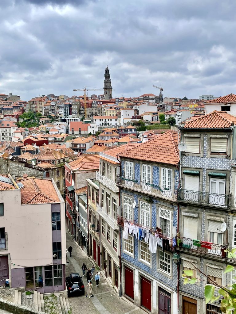 View of Clerigos Tower from Se do Porto