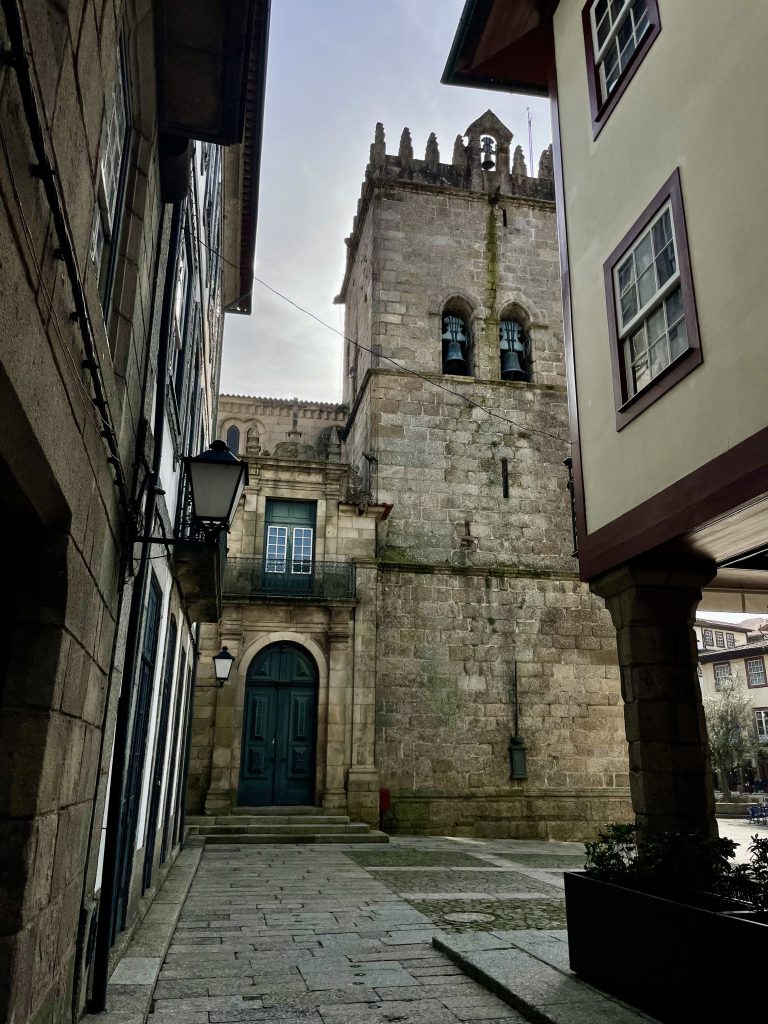 Medieval buildings in Guimaraes, Portugal