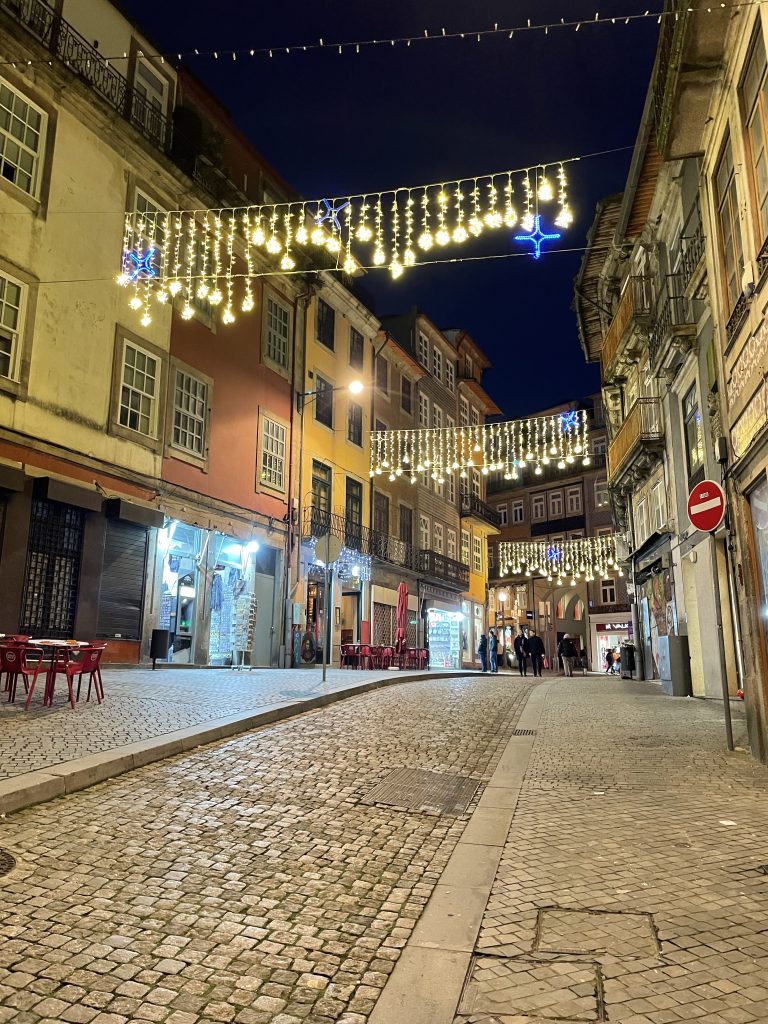 Streets at night in Porto