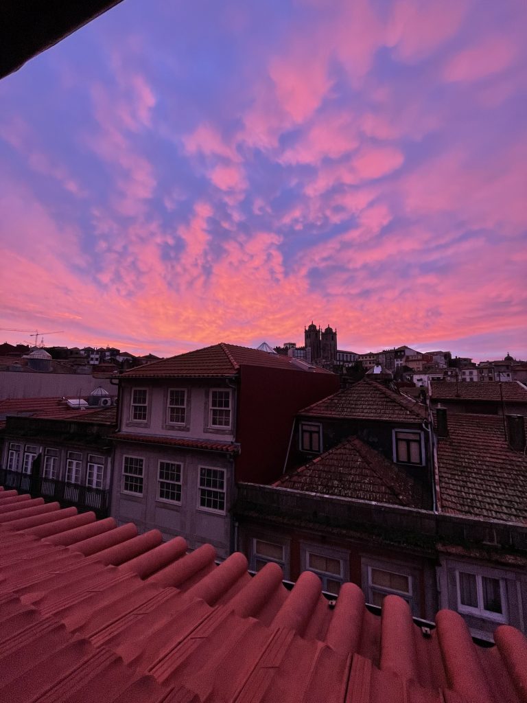 Porto at sunrise from our Airbnb