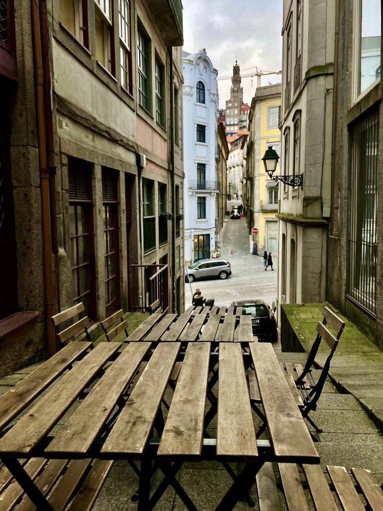 A view of the Clerigos Tower from Orpheu in Porto
