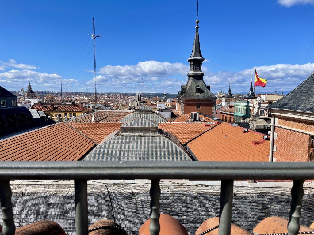 A view of Madrid's rooftops on a sunny day