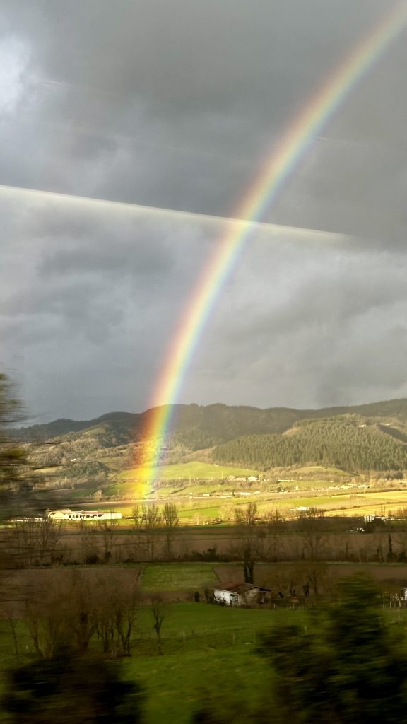 A rainbow on the train from Madrid to Bilbao