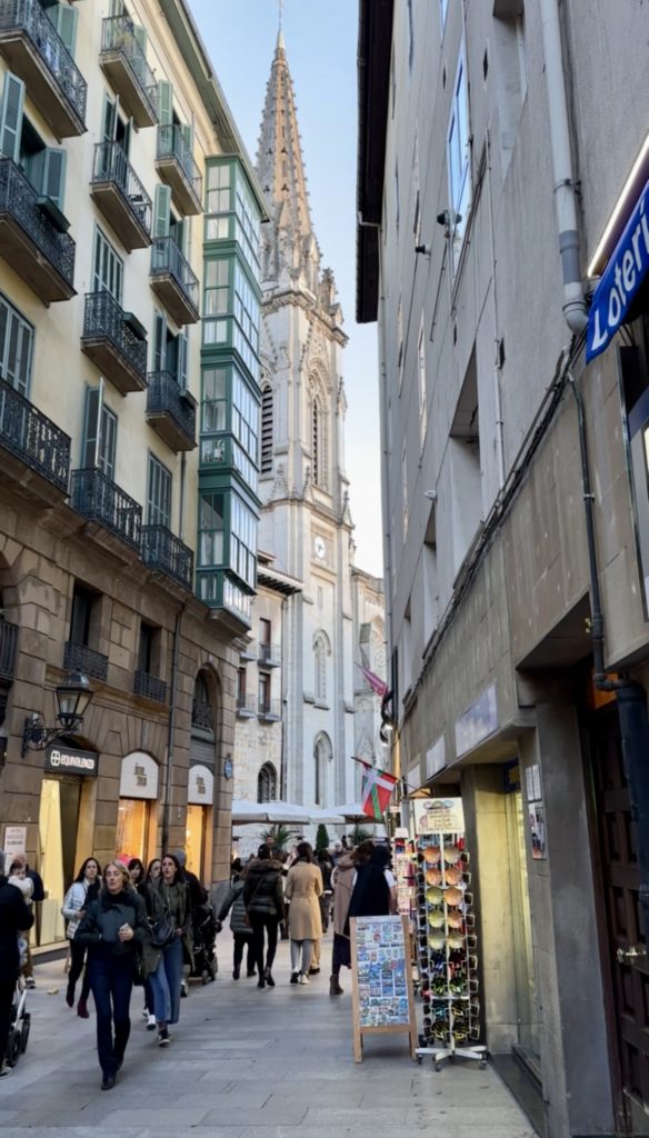The Bilbao Cathedral at sunset