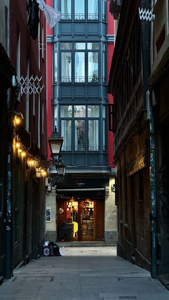 Medieval streets in Bilbao's Casco Viejo neighborhood