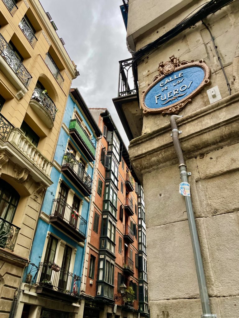 Medieval streets in Bilbao's Casco Viejo neighborhood
