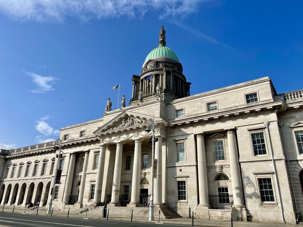 The Dublin Parliament House on a sunny day