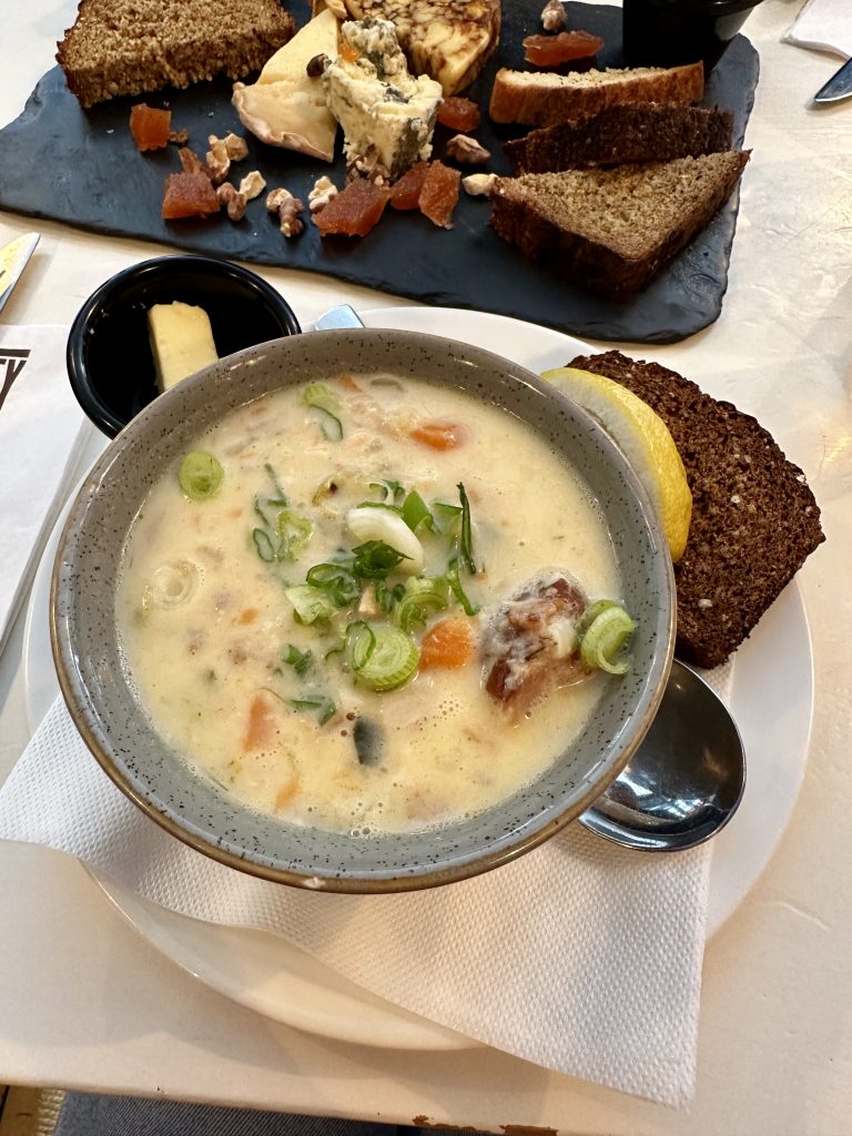 Salmon chowder at The Boxty House