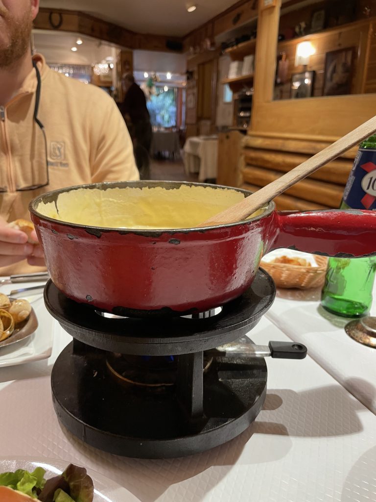 Fondue at a restaurant in Paris