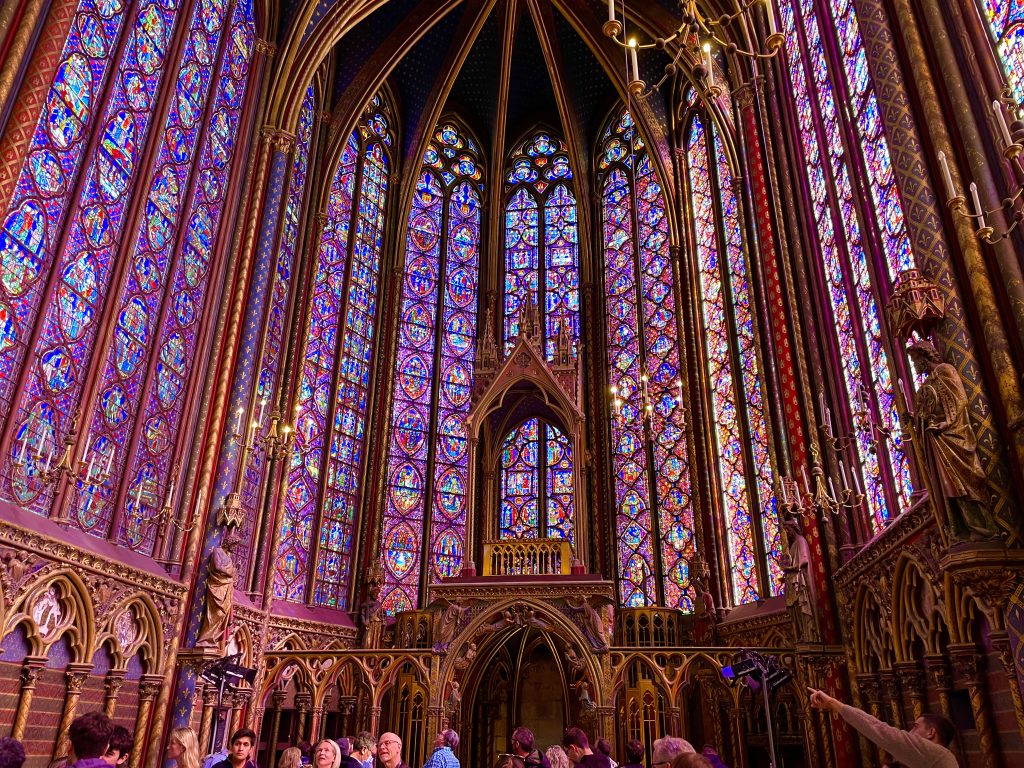 Stained glass at Sainte-Chapelle in Paris, France
