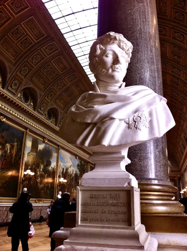 A bust in the Hall of Mirrors at Versailles