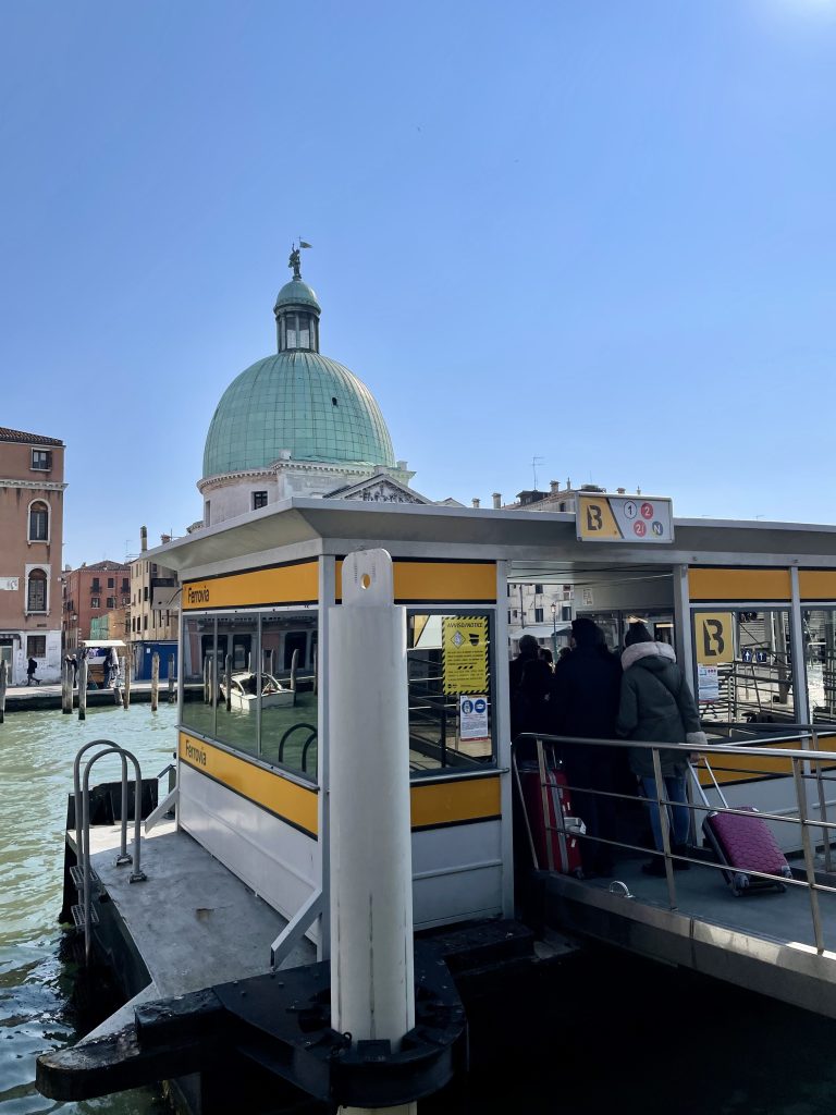 A vaporetto boat in Venice