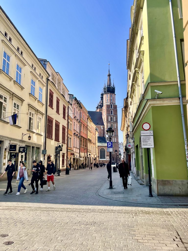 One day in Krakow, Poland