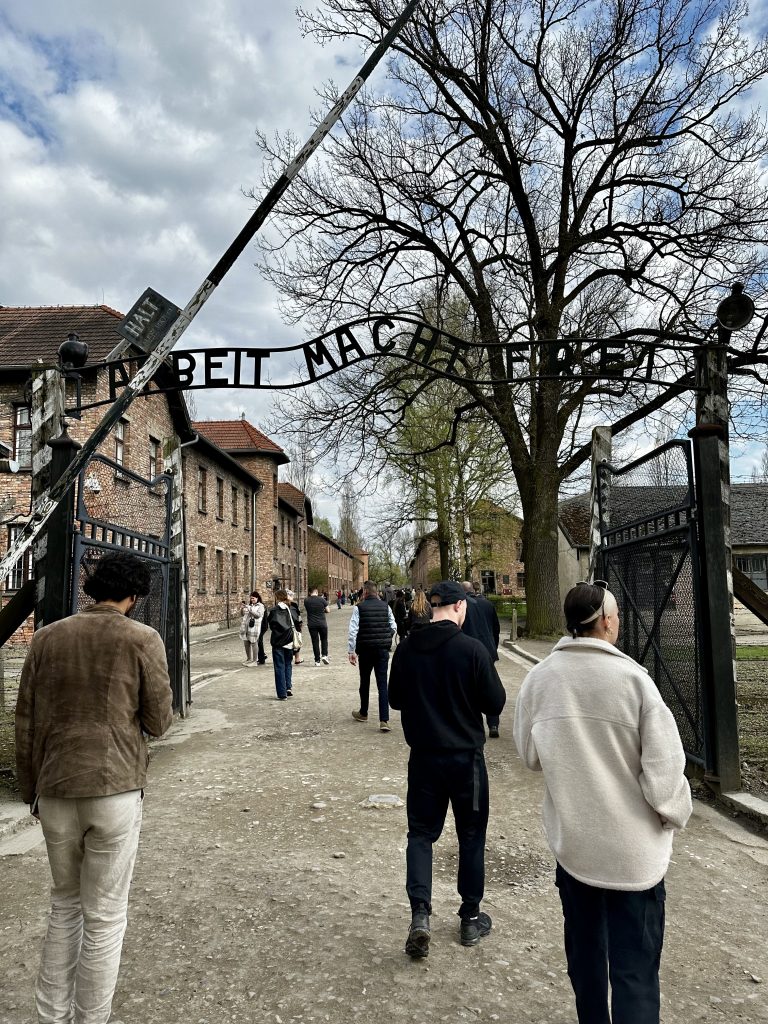 The entrance to Auschwitz