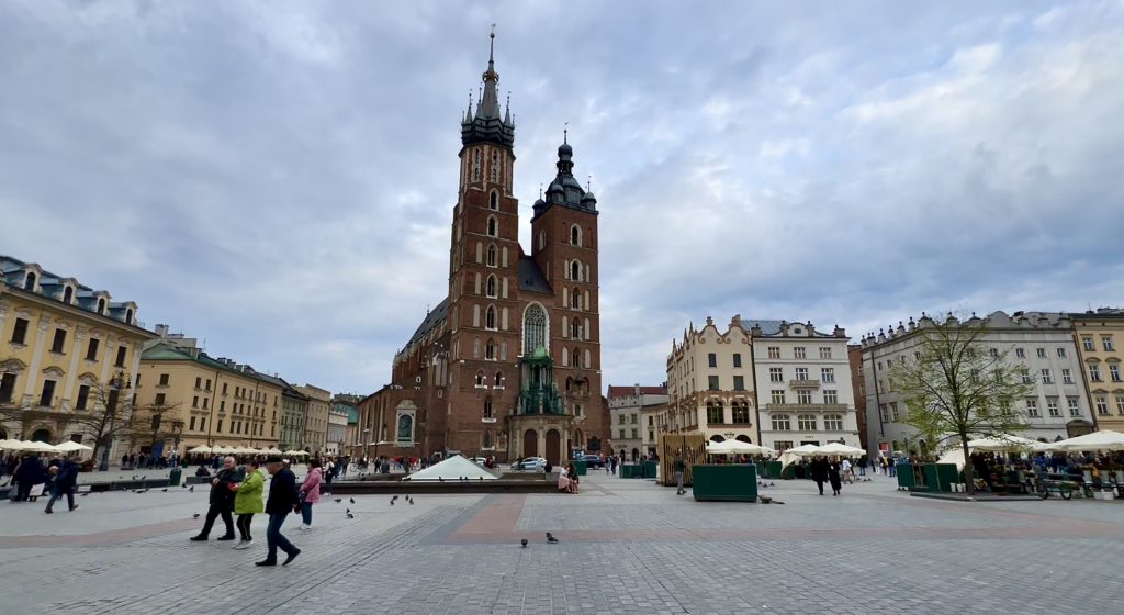 Saint Mary's Basilica in Krakow's Rynek Glowny