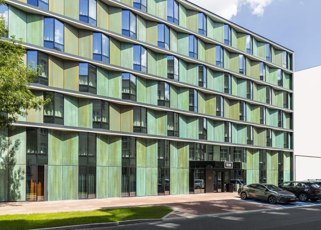 The exterior of TRIBE Hotel in Krakow, Poland